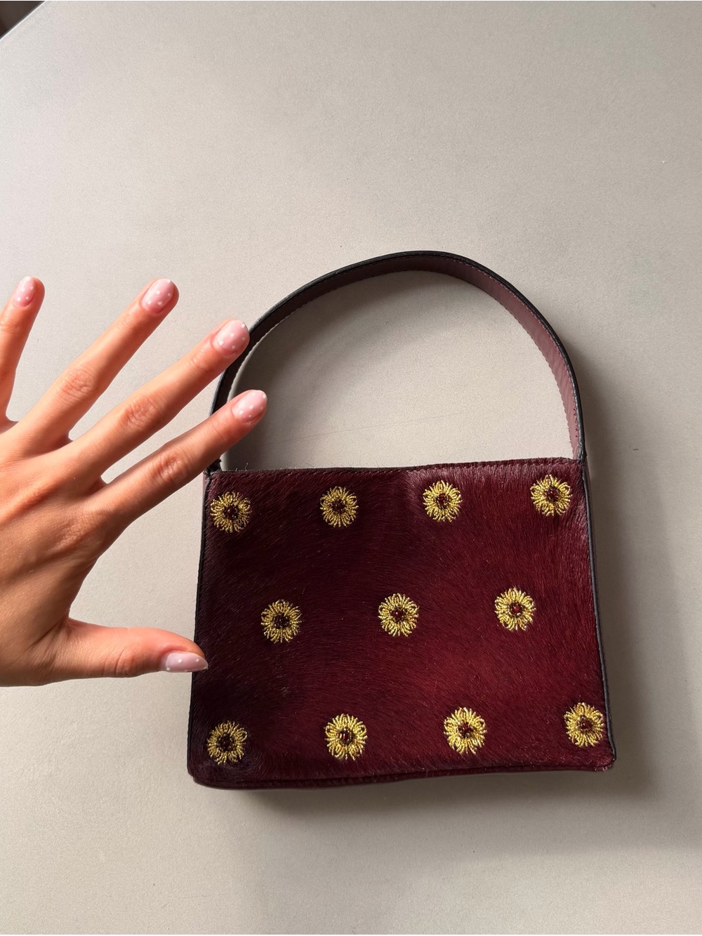 Vintage Leather Floral Mini Purse